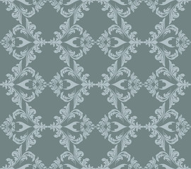 Vintage Abstract floral classic pattern ornament. Vector background for cards, web, fabric, textures, wallpapers, tile, mosaic. Blue serenity color