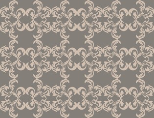 Vintage Damask floral classic pattern ornament. Vector background for cards, web, fabric, textures, wallpapers, tile, mosaic. Gray color