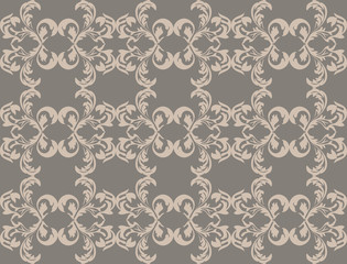 Vintage Damask floral classic pattern ornament. Vector background for cards, web, fabric, textures, wallpapers, tile, mosaic. Gray color