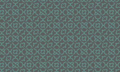 Abstract Floral ornament pattern background. Green color. Vector