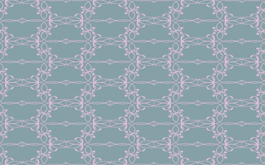 Vintage Damask floral classic pattern ornament. Vector background for cards, web, fabric, textures, wallpapers, tile, mosaic. Blue color