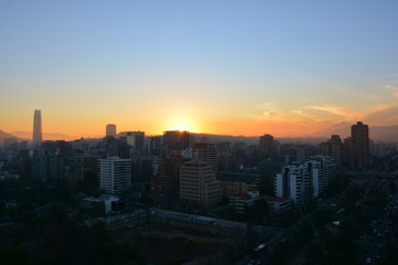 Fototapeta na wymiar sunset in Santiago Chile