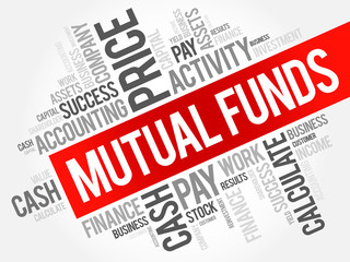 Mutual Funds word cloud collage, business concept background