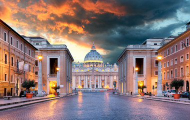 Naklejka na ściany i meble Vatican, Rome - Conciliazione street
