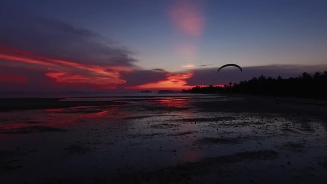 Sunset aerial view Koh Phangan Thailand