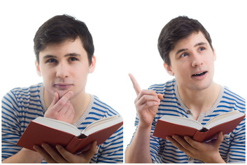 Junger Mann liest ein Buch