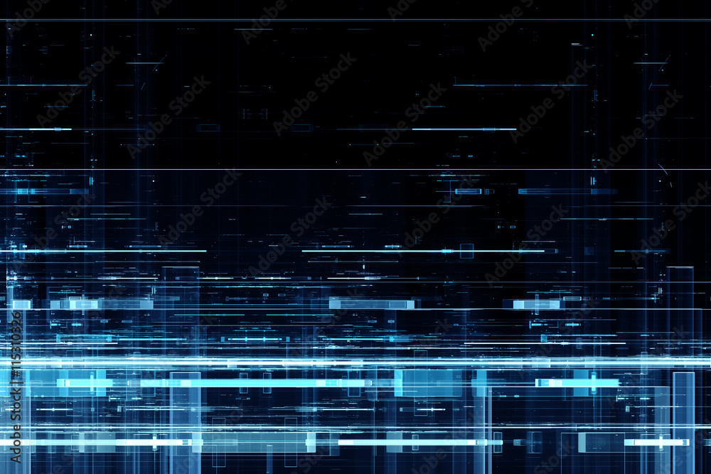 Wall mural abstract futuristic matrix like pattern background