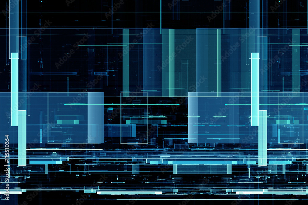 Wall mural abstract futuristic matrix like pattern background