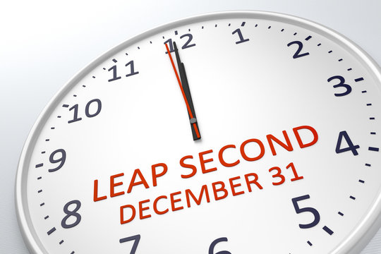 a clock showing leap second at december 31