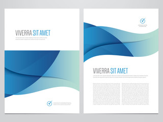 Brochure, annual report, magazine cover, flyer, poster vector template. Modern blue corporate design.