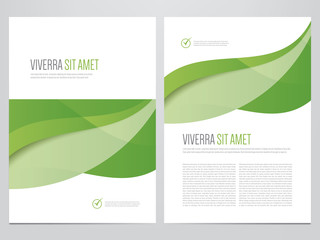 Brochure, annual report, magazine cover, flyer, poster vector template. Modern green corporate design.