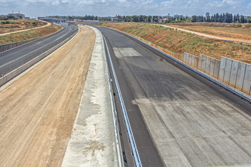 Paving a new road.
