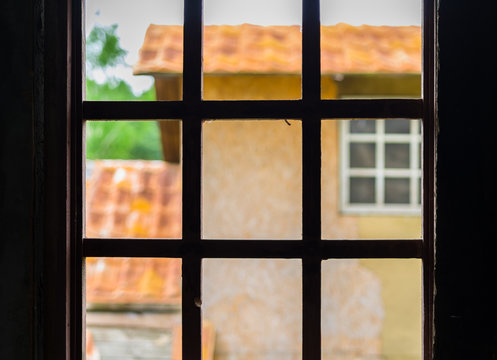 Wooden vintage western window bokeh