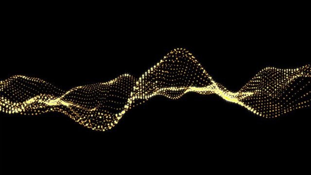 wave form particle 3D render look like spider web smooth flowing with moving camera abstract background animation motion graphic suite for add text on black background seamless loop