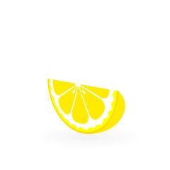 Piece of lemon. Simple vector isolated on white.