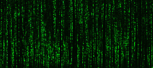 Horizontal vivid green matrix neo cyberpunk hacker terminal abst