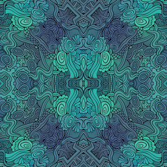 Abstract vector decorative ethnic floral seamless pattern