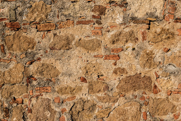 Part of the antique old brick wall, texture background