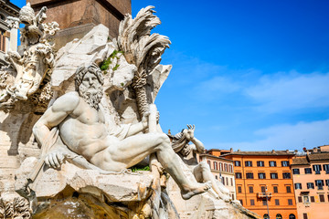 Piazza Navona, Rome in Italy - obrazy, fototapety, plakaty