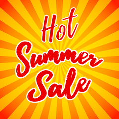 Fototapeta premium Vector hot summer sale template banner.