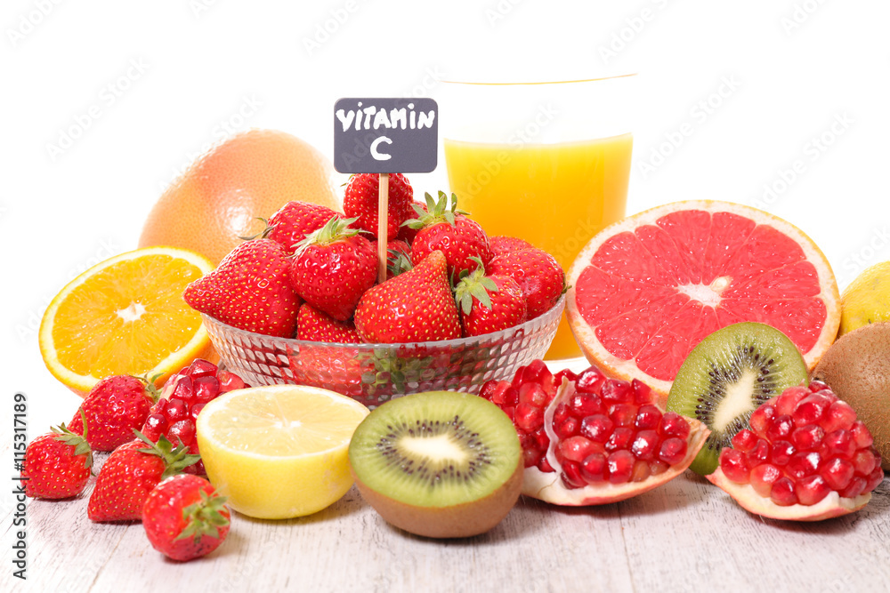 Poster assorted food with vitamin C