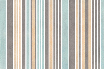 Obraz premium Watercolor beige, gray and blue striped background.