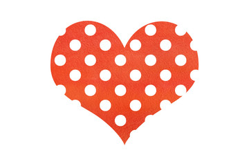 Red watercolor polka dot heart.
