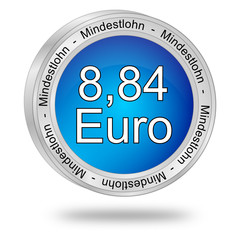 8,84 Euro minimum wage - in german - 3D illustration