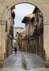 Fototapeta premium narrow street in Navarre. Olite, Spain
