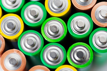 close up of alkaline batteries