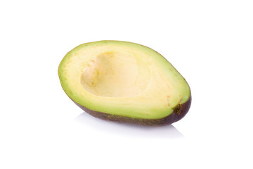 Avocado slices isolated on a white background