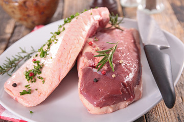 raw duck breast