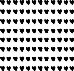 Vector seamless pattern with hand drawn rough doodle hearts.