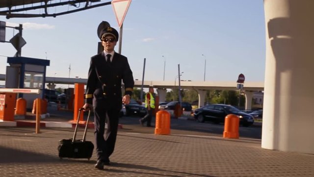 the pilot goes to the airport