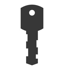 Security and Insurance concept represented by key icon. Isolated and flat illustration 