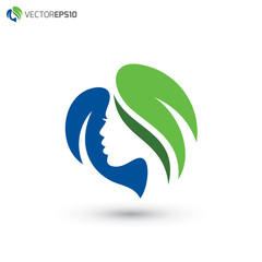 Green Hair Fashion Logo