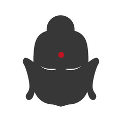 Indian culture concept represented by buddha icon. Isolated and flat illustration 