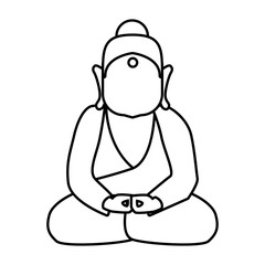 Indian culture concept represented by buddha icon. Isolated and flat illustration 
