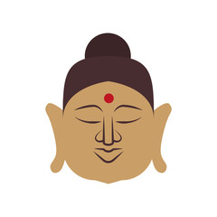 Indian culture concept represented by buddha icon. Isolated and flat illustration 
