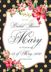Bridal Shower Invitation with hibiskus flowers © mary1983