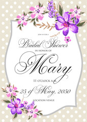 Bridal Shower Invitation with hibiskus flowers