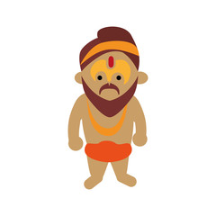 Indian culture concept represented by cartoon man icon. Isolated and flat illustration 