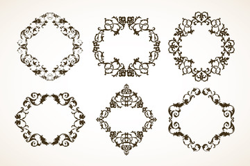 Set of decorative patterned frames