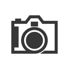 Gadget concept represented by silhouette of camera icon. Isolated and flat illustration 