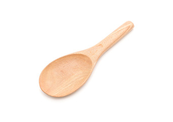 wooden ladle on white