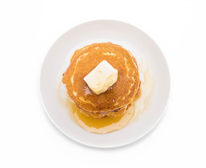 cheese on pancake  with honey