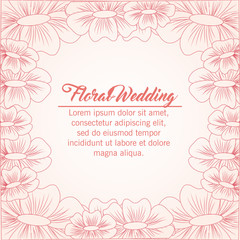 Fototapeta na wymiar Drawing flower icon. Floral wedding design. Vector graphic