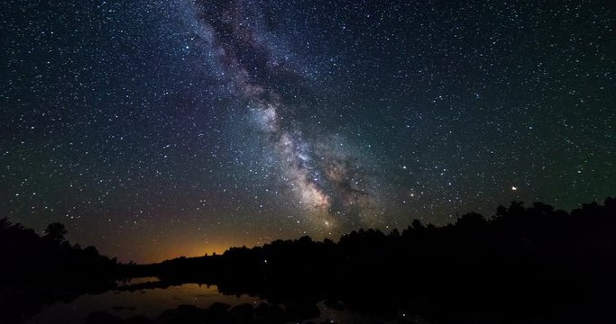 4K Timelapse Sequence of French River Provincial Park, Canada - The Milky Way