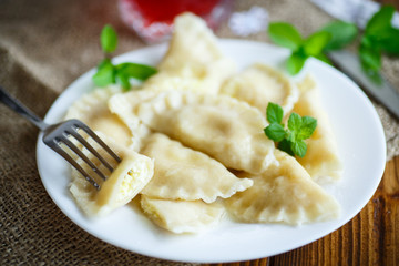 sweet boiled dumplings with cottage cheese
