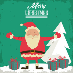 Santa icon. Merry Christmas design. Vector graphic